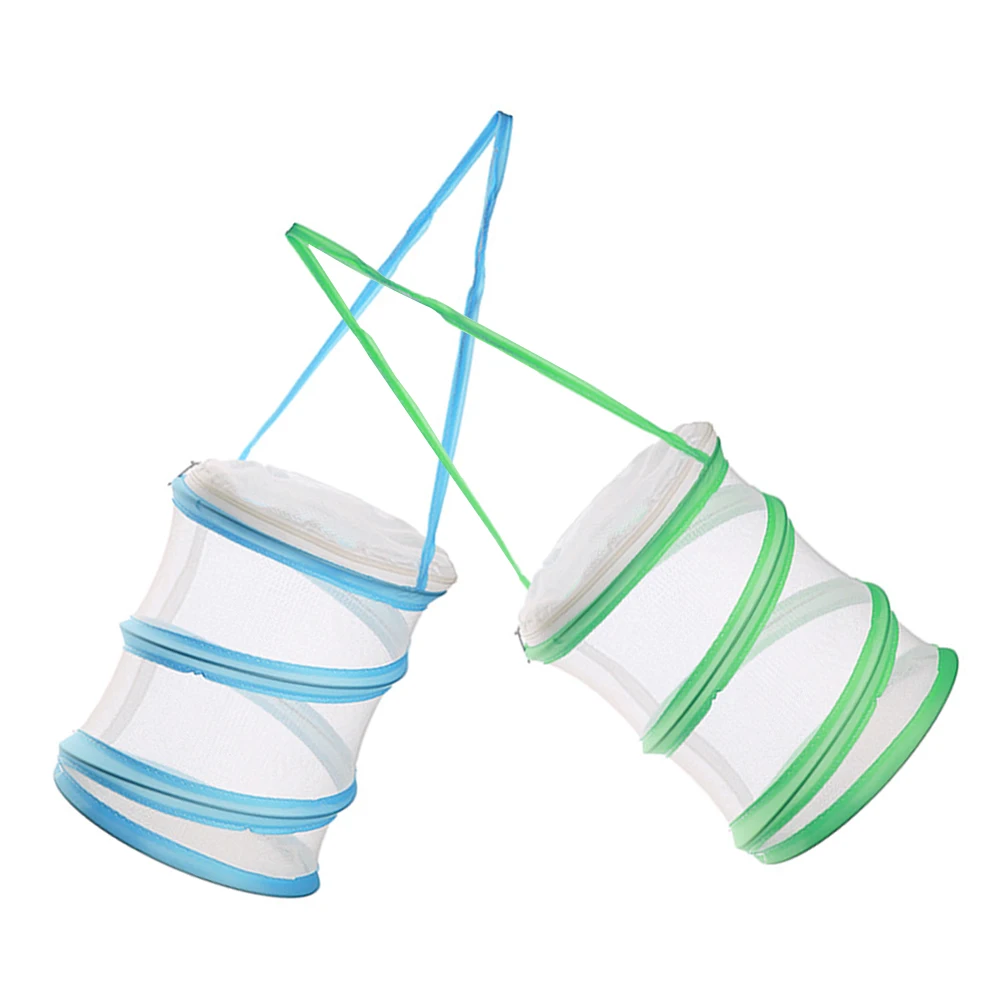 

2 Pcs Insect Cage Mesh Netting Blue Green Portable Folding Butterfly Breeding Observation Garden Household Professional