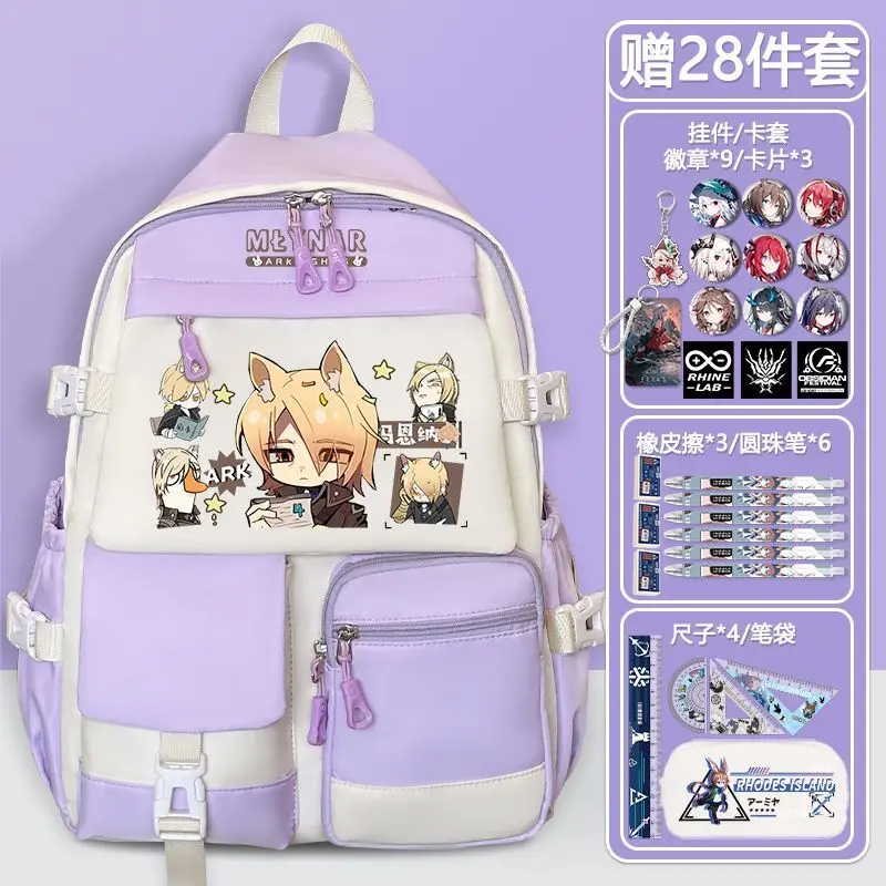 Arknights Anime Boys Girls, Elementary Grades 1-6, Lightweight And Large Capacity Backpack For Middle School Students