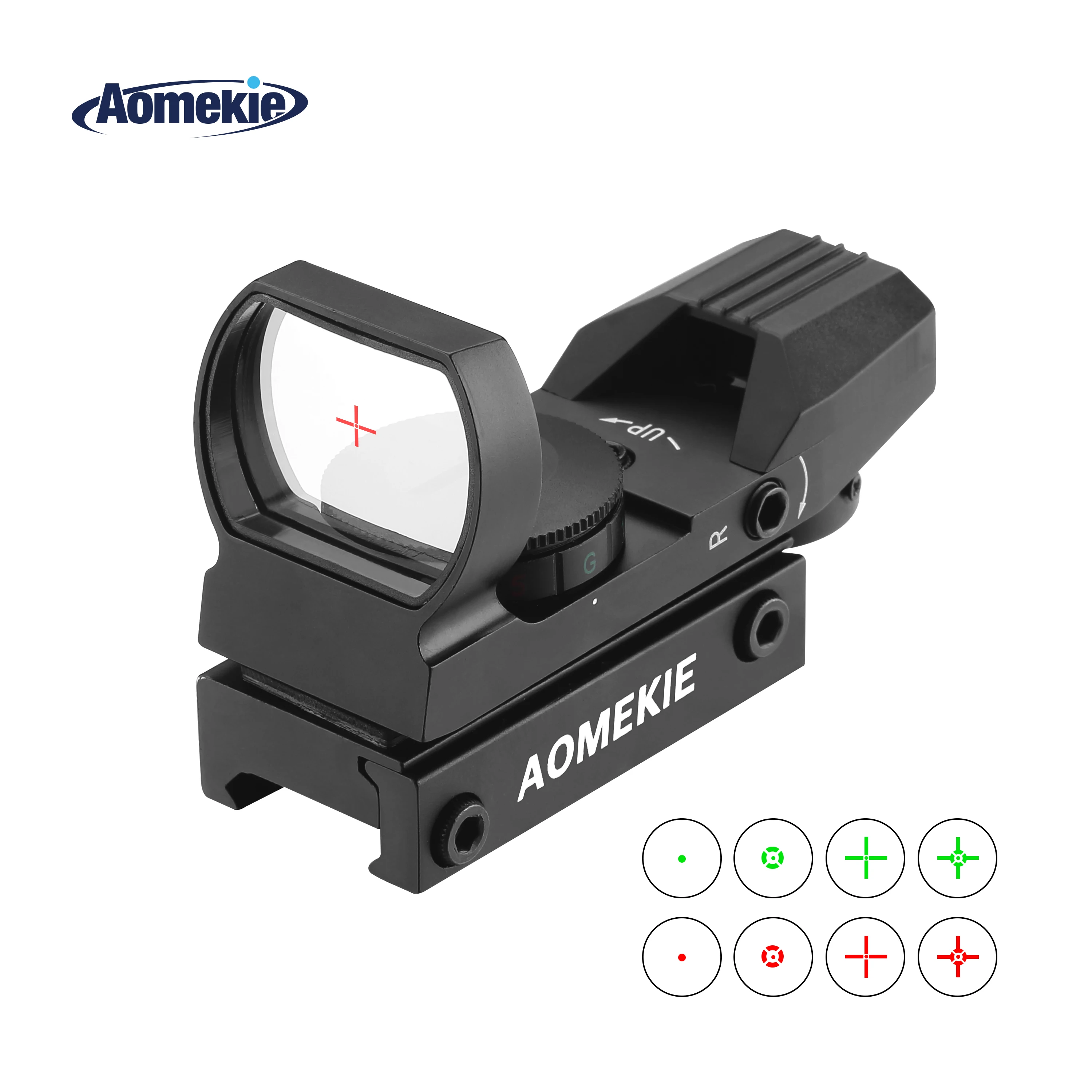 Red Green Dot 4 Reticles Reflex Sight Tactical with 20mm Mount Rail