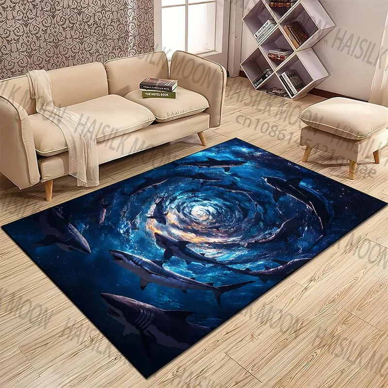 Sharks vortex deep sea fantasy Pattern Rug Carpets for Bedroom Living Room Sofa Mat Creative Door Mat Cloakroom Home Decor