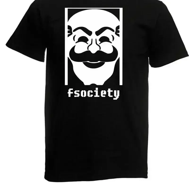 Mens T Shirt Fsociety Mask Up To 5XL