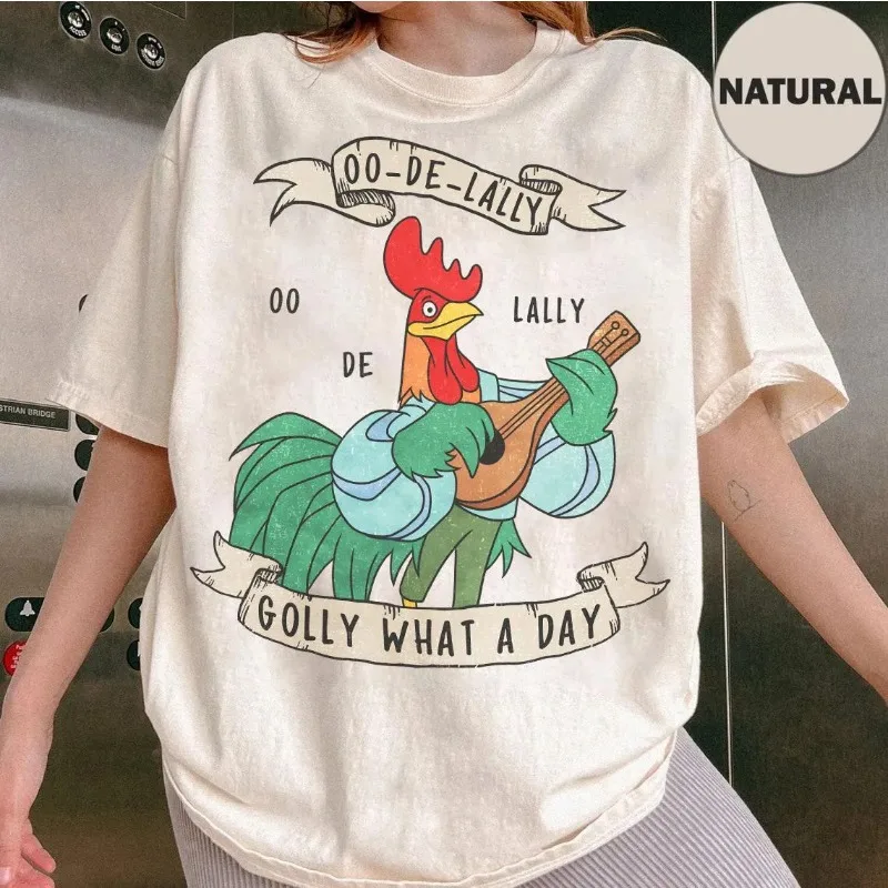 

Винтажная рубашка Disney Robin Hood, забавная рубашка Alan A Dale Rooster OO De Lally Golly What A Day, рубашка Walt Disney World Magic Kingdom