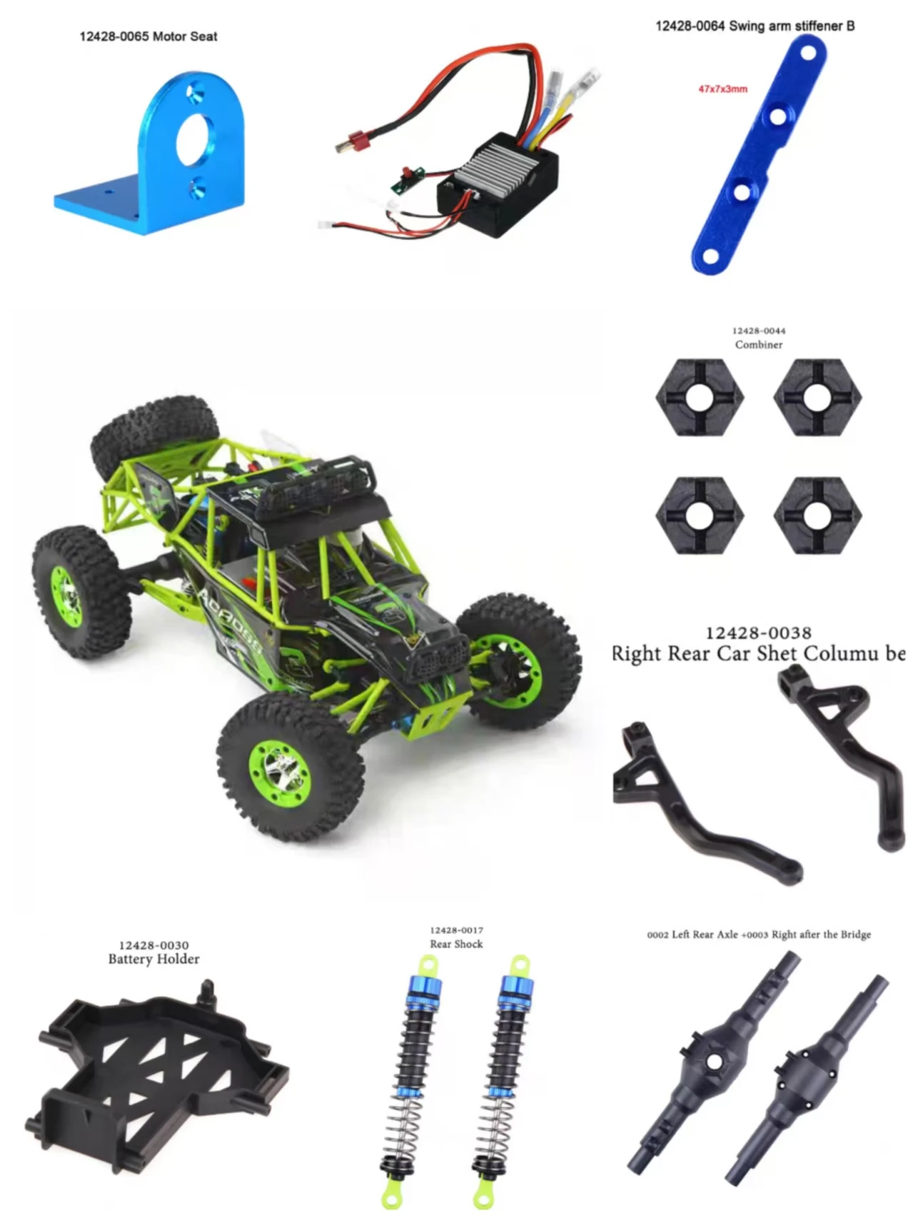 

WLtoys12428 WLtoys RC Remote control car parts receiving board WLToys12428 repair parts upgrade parts&maintenance parts catalog