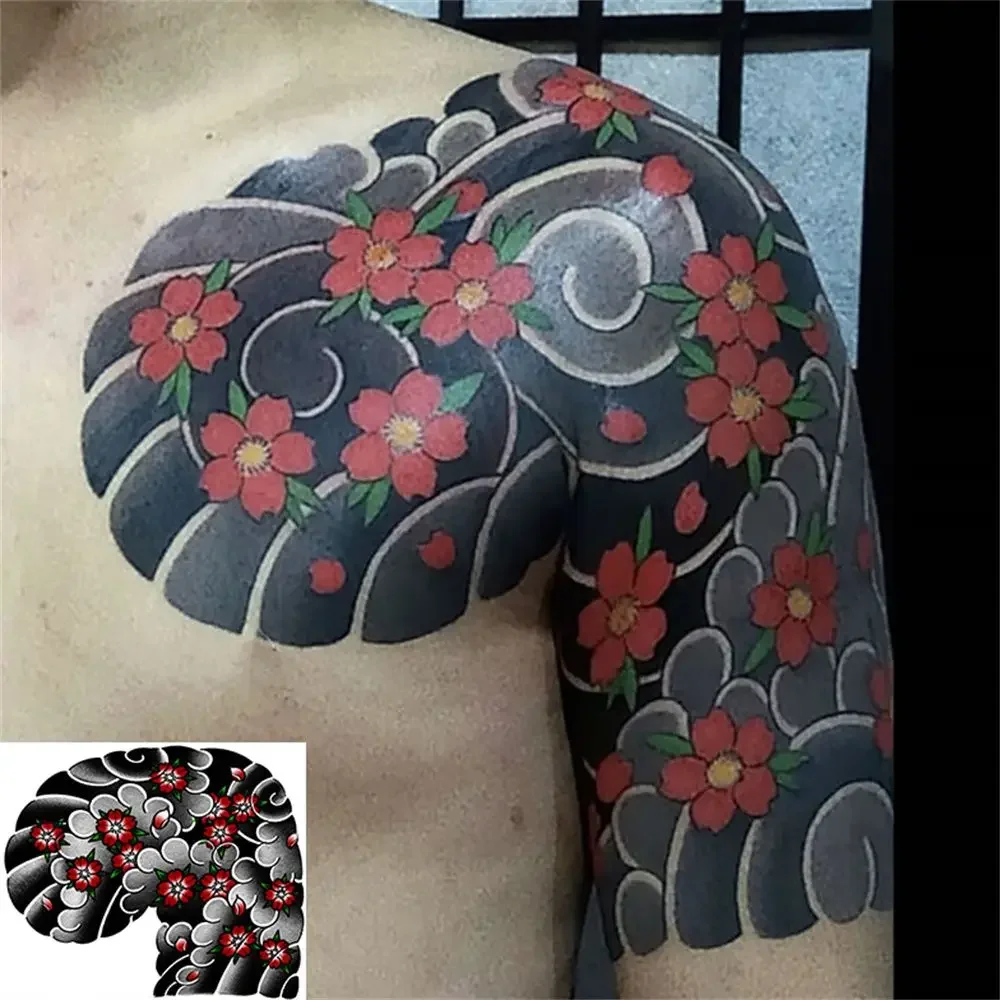 Tatuajes Temporales japoneses para mujeres y hombres, tatuaje falso tradicional, arte duradero, pegatinas impermeables, Tatuajes Temporales