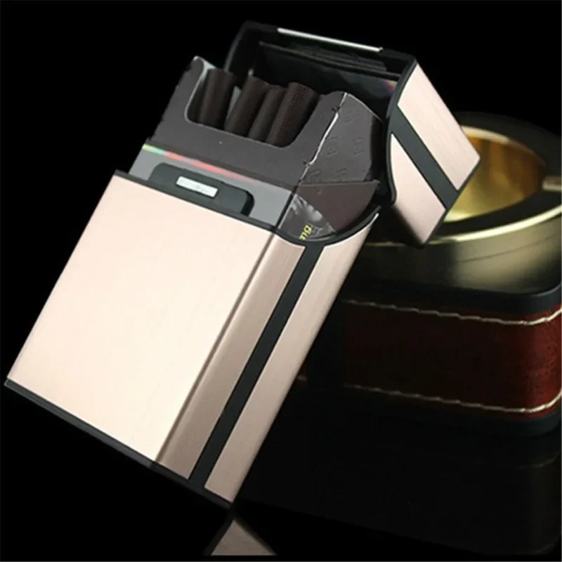 

1Pc Candy Color Cigarette Case Cigarettes Capacity Fashion Aluminum Cigarettes Case Magnetic Buckle Tobacco Box Women Men