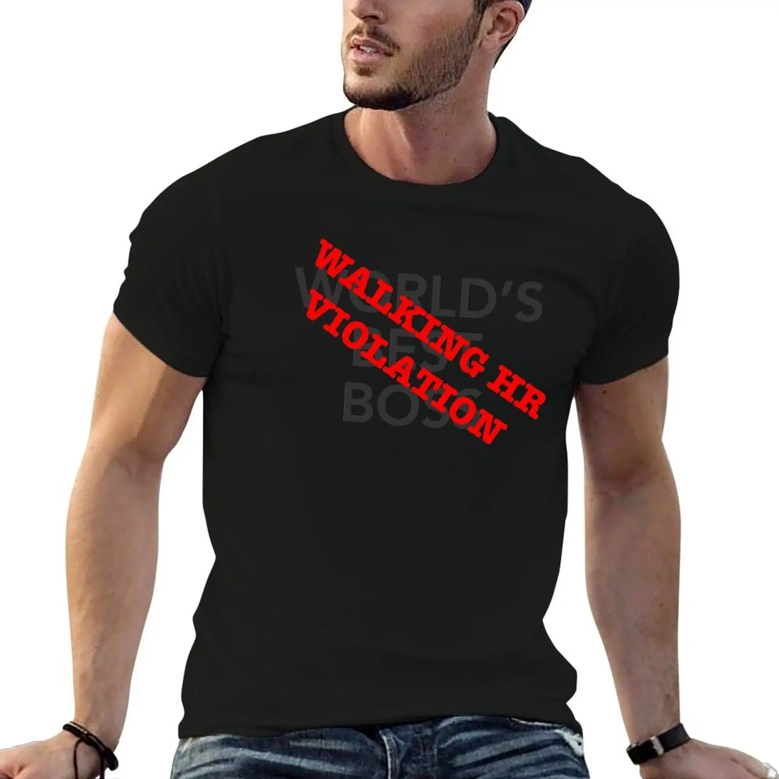 

Walking HR Violation - World's Best Boss T-Shirt funny t shirts dark humor t shirts for man pack white T-Shirt