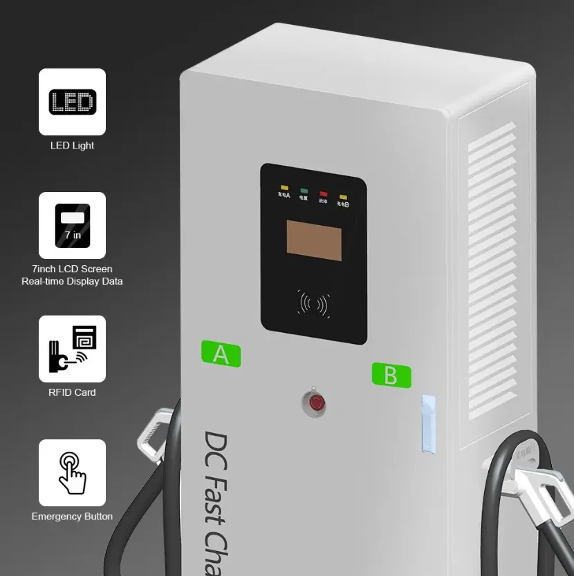 EVEGO OEM 360kW Pengisi Daya Cepat Kendaraan Listrik Empat Senjata Stasiun Pengisian DC yang dipasang di lantai