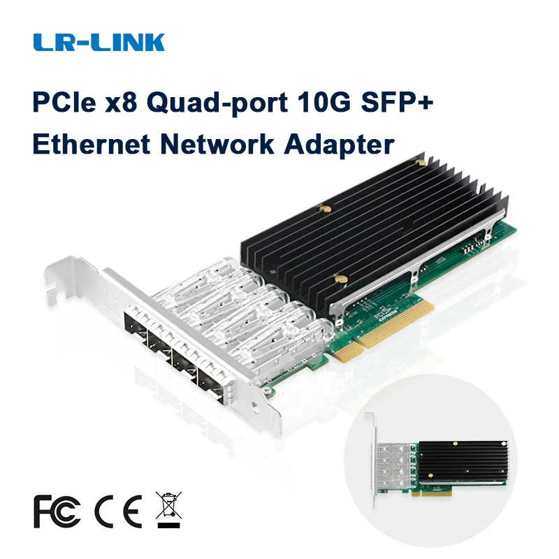 LREC9804BF-4SFP+ Kartu Jaringan Quad-port PCIe 10Gb NIC PCI Express x8 Adaptor Server 10 Gigabit Berbasis Intel XL710
