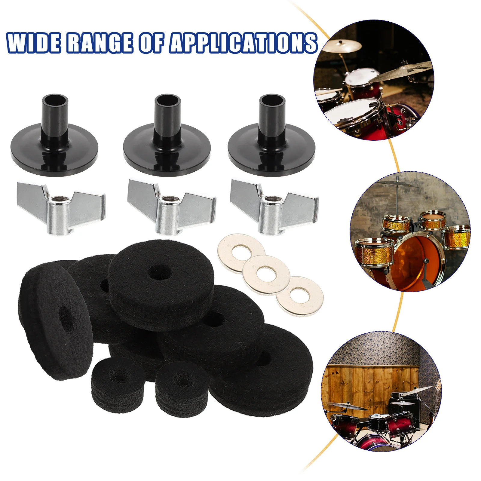 

1Set Drum Cymbal Felt Pads Replacement Accessories Durable Practical Drum Kit Parts Professional Percussion Supply