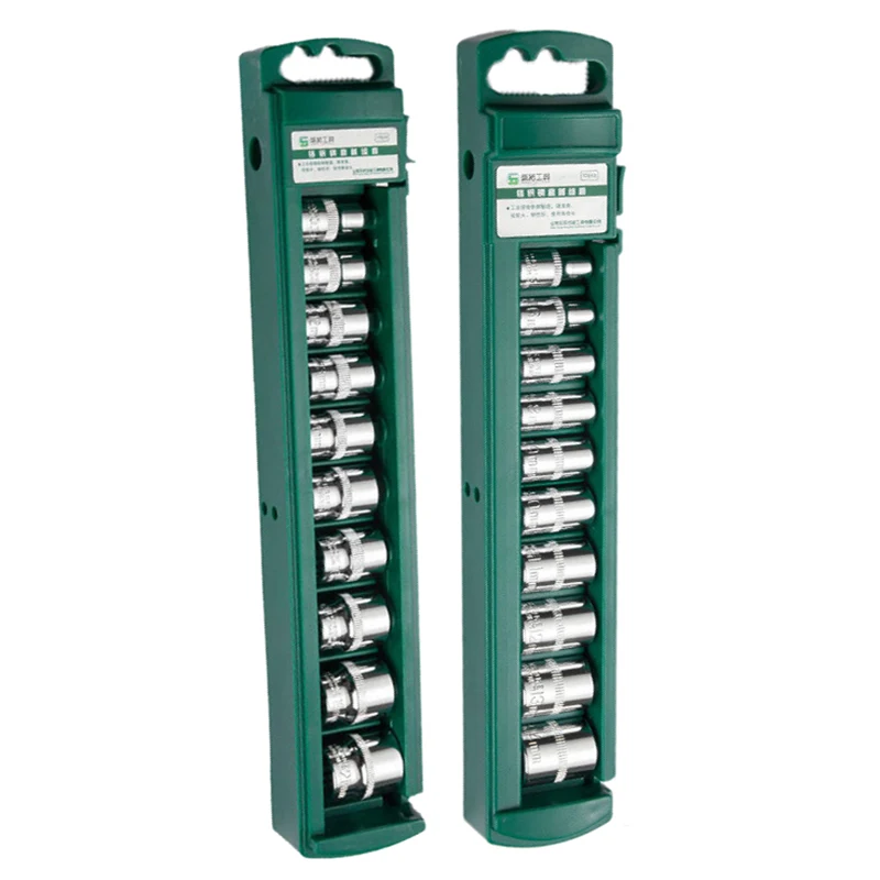 Jeu de têtes de clé à douille hexagonale pour cliquet 1/4 3/8, douille courte et longue, écrou profond, manchon de pilote, extrémité de clé, outil à cliquet avec support