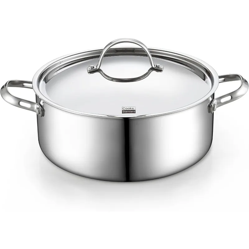 

Кастрюля из нержавеющей стали, 7 литров, кастрюля для кулинарии макарон, консервирования, голландская духовка с крышкой, глубокая кастрюля