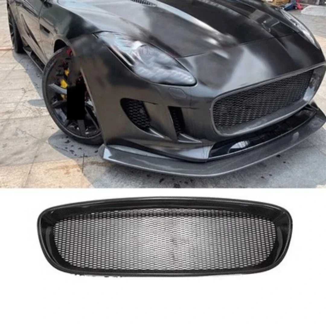 Body Kit Carbon fiber grill mask grid radiator grille for Land Rover Jaguar F-type 2013 2014 2015 2016 convert Auto Accessories