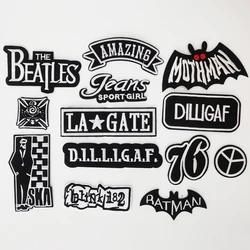 Punk Appliques Patches for Clothing Jacket Jeans, Rock Stripes MUSIC BAND Embroidered Stickers DIY