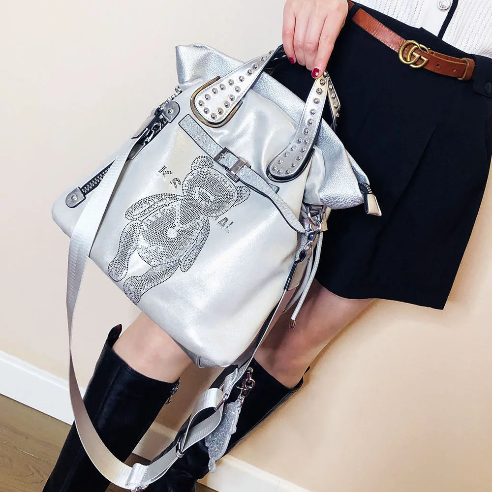 Brand Luxury Women Handbag 2022 New Fashion Rhinestone Designer Shoulder Bag Female Large Capacity Shopping Tote Bag Sac A Main