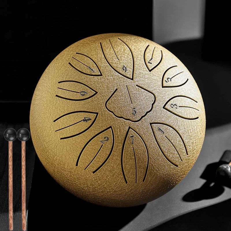 Hluru Steel Tongue Drum 6 Inch 11 Notes Key C5 Key Drums Ethereal Glucophone Hand Pan Drum Musical Instruments view 5