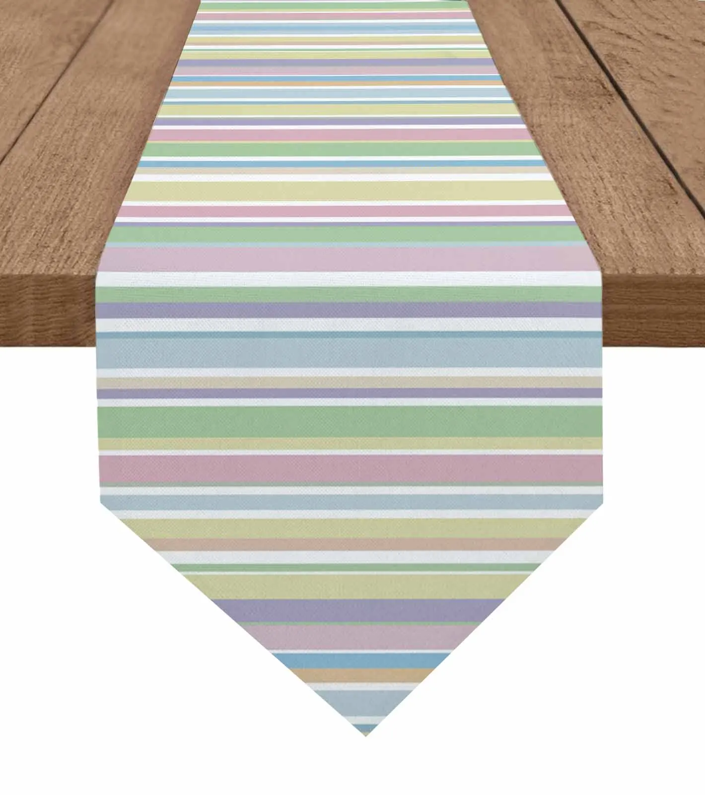 Hand Drawn Multi-Color Lines Table Runner Wedding Party Tablecloth Coffee Dinning Table Decoration Table Runner