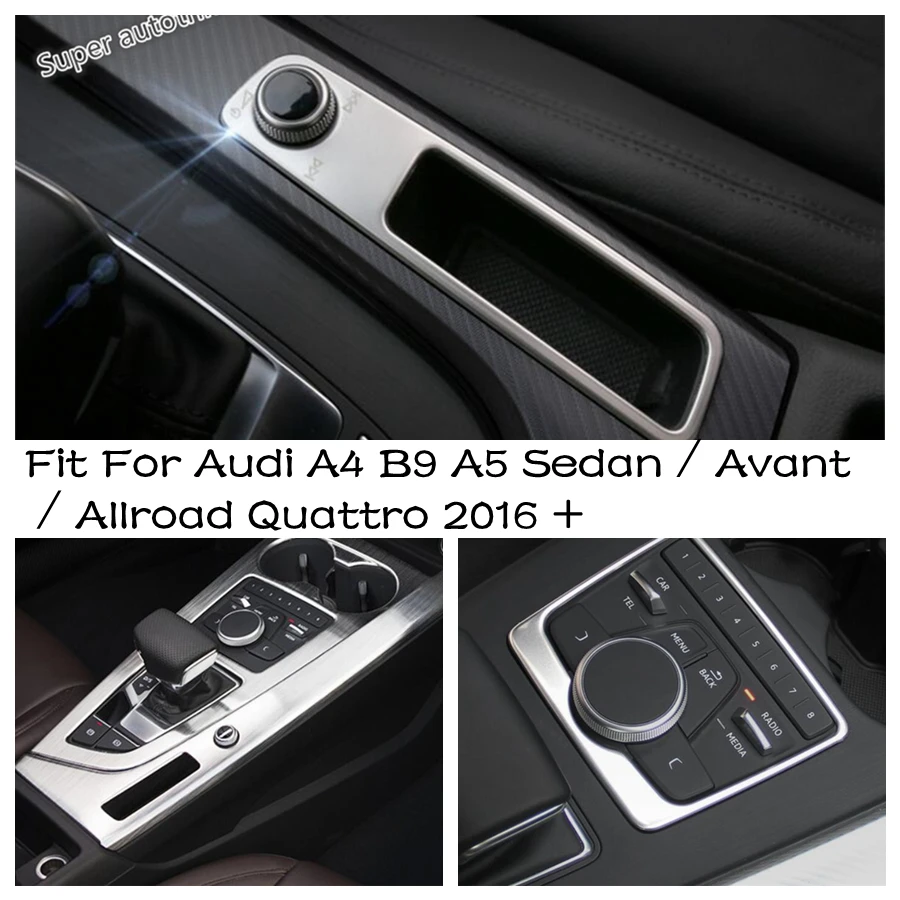 

Shift Gear Panel Multimedia Volume Frame Cover Trim Accessories For Audi A4 B9 A5 Sedan / Avant / Allroad Quattro 2016 - 2020