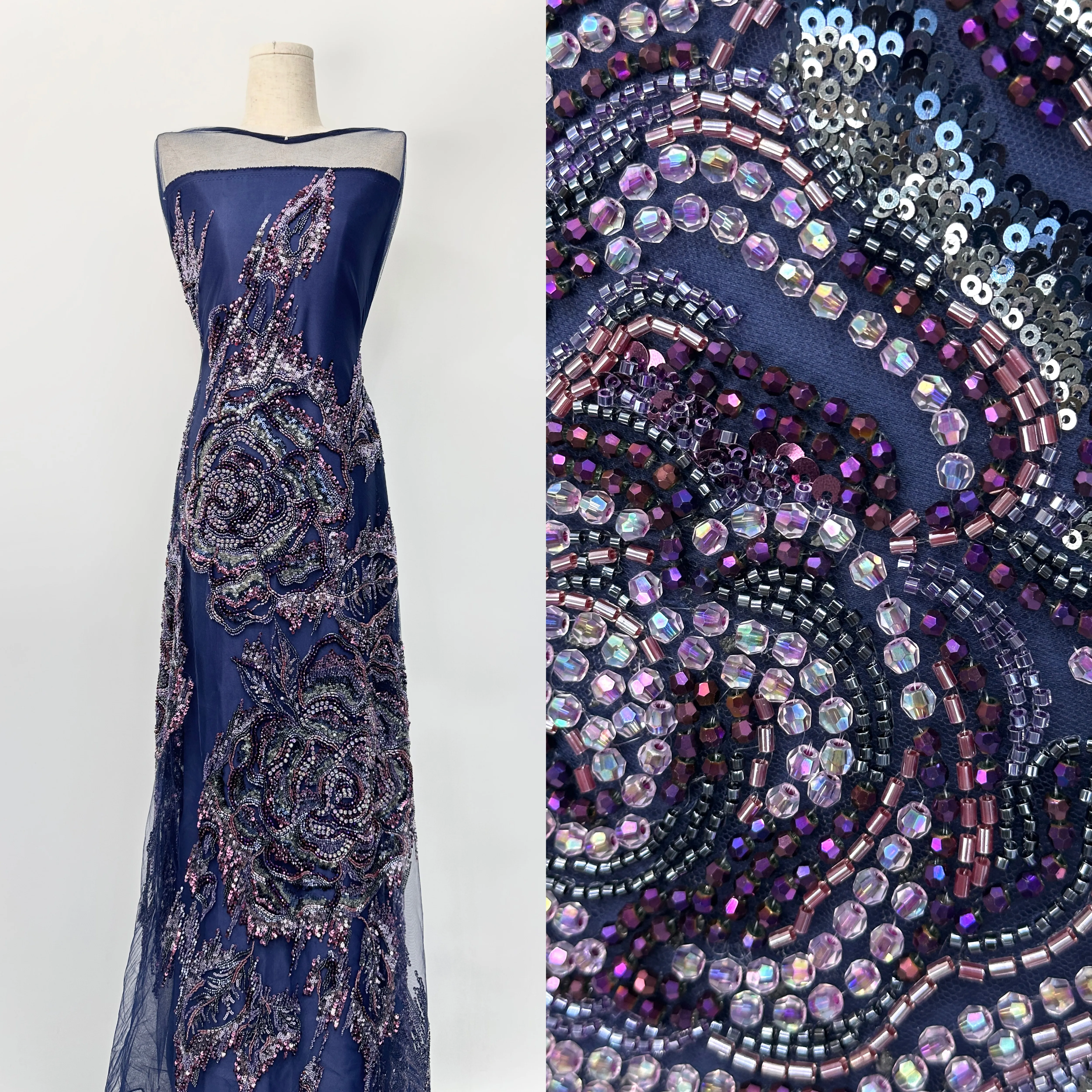 

10 комплектов, около 5 ярдов, французская тюлевая ткань с вышивкой для жениха и блестками, 2026, роскошная тюлевая кружевная ткань в африканском стиле для вечеринок, расшитая бисером