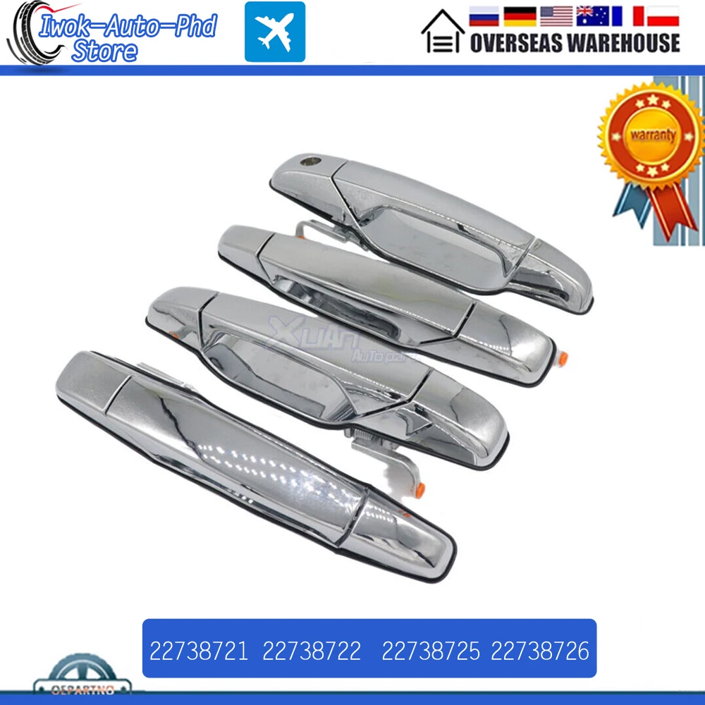 Car FL FR RL RR Chrome Exterior Door Handle 22738721 22738722 22738725 22738726 For Cadillac Escalade Chevrolet Silverado GMC