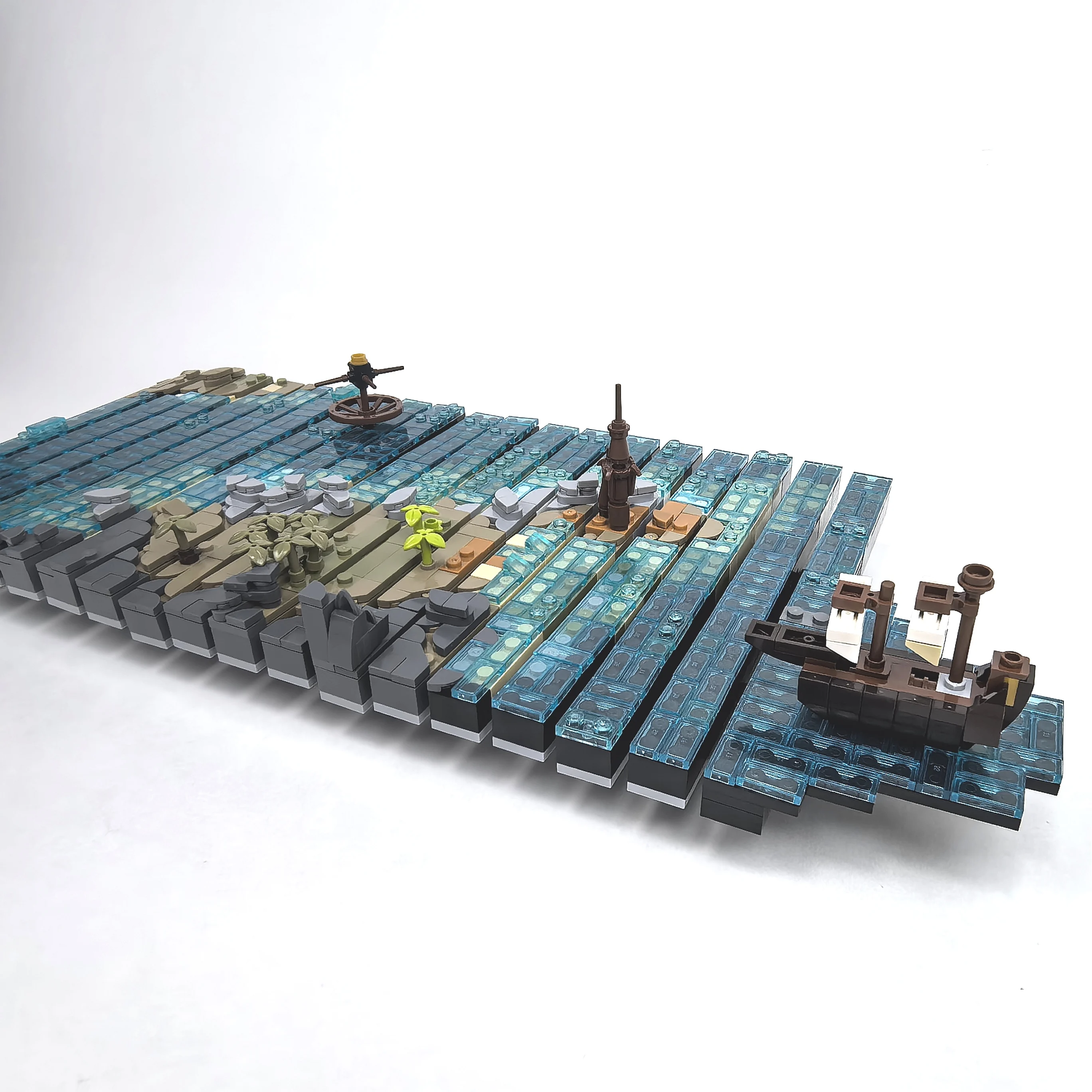 1234 قطعة جزيرة بنة المتداول كتلة عدة القرون الوسطى المتداول سطح البحر وحدات بنة التجمع أطقم منمذجة هدية عيد الميلاد