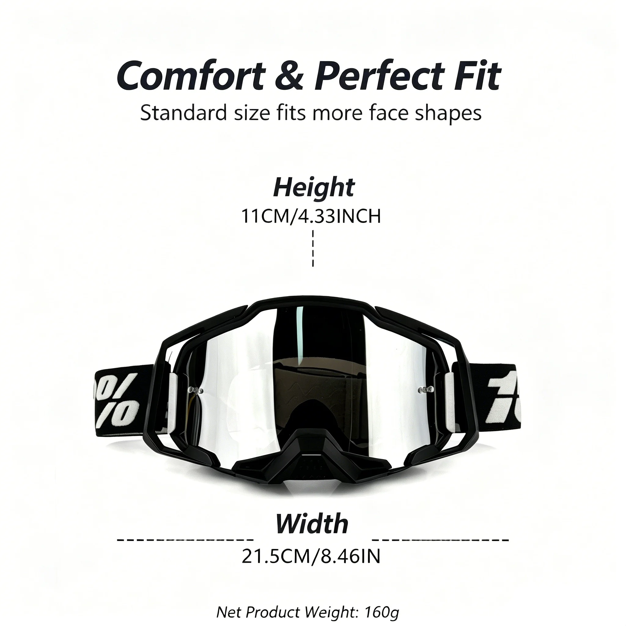 HD UV400 Windproof Dustproof Motocross Goggles High Quality ATV Off-Road Riding Skiing Outdoor Sports Compatible Helmet