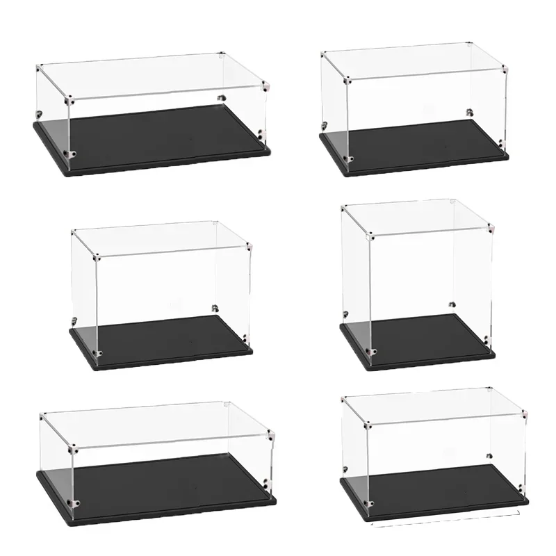 Multiple Sizes Acrylic Display Case Cube Storage Box Clear Assemble Dustproof Showcase for Collectibles Items Dolls Car Model