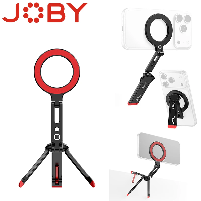 JOBY NP01 NanoPod Mini Dual-Side Magnetic Phone Tripod Selfie Stick for iPhone 17 Pro Max 16 15 Mobile for Selfie Photo Vlog