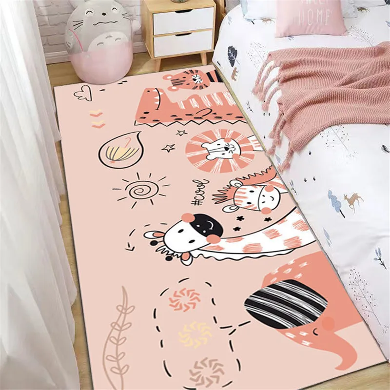 

Hallway Entrance Doormat Cartoon Animal Living Room Floor Rugs Home Decor Children Bedroom Bedside Carpet Anti Slip Bathroom Mat