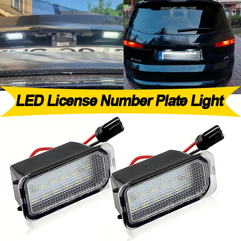 

2 шт. светодиодные лампы освещения номерного знака для Ford Escape Ranger Kuga 1 2 C-MAX Focus 2 3 Explorer Fiesta 6 7 Mondeo 4 5