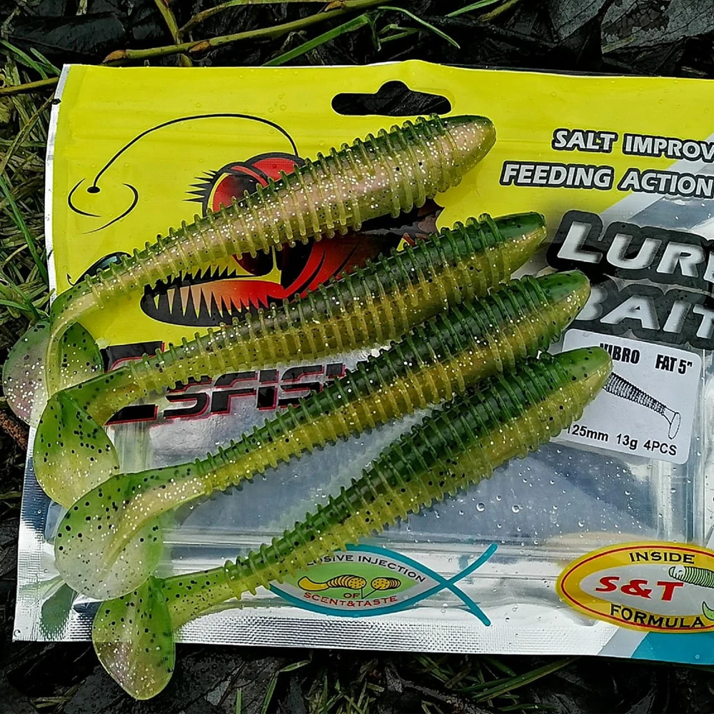 KESFISHING Fishing Soft Lures125mm Vibro Shad Artificial Silicone Baits Pesca Swimbait Pike Bass fishing pesca