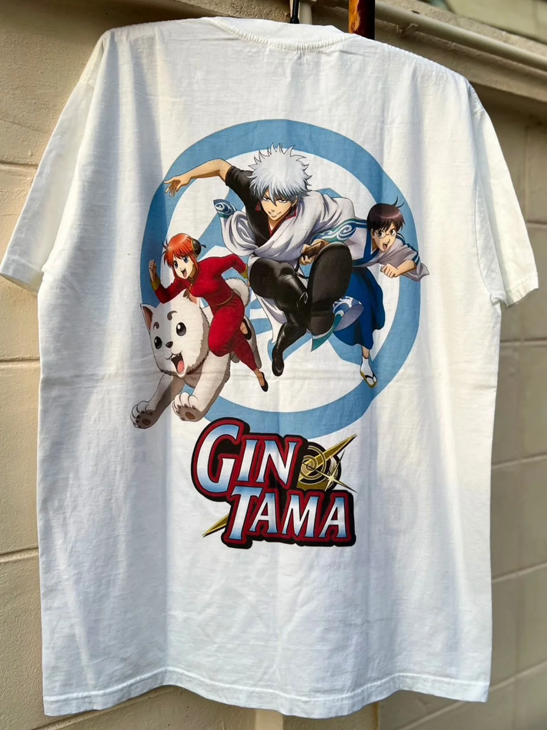 Gintama Silver Soul American Retro Short Sleeve T-Shirt Cityboy Shoulder Drop Japanese Anime Tee Breathable Loose Fit Youth S...
