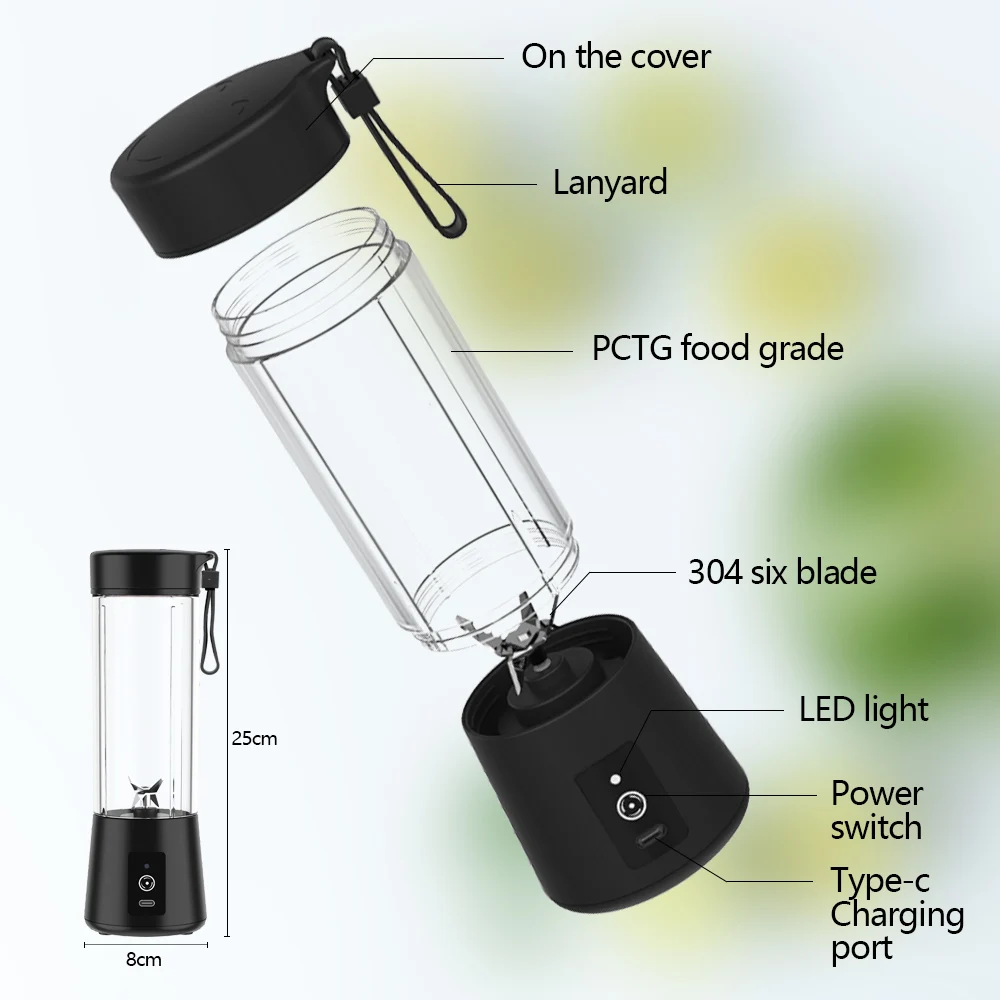 Portable 400ml Wireless Juicer Blender 2