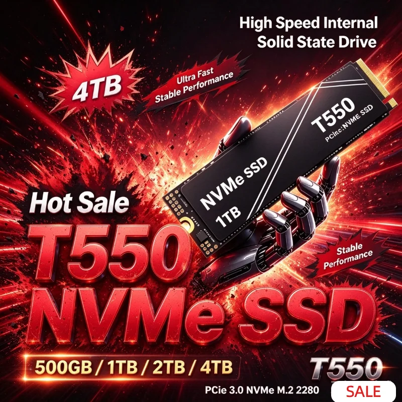 OEM Package Original T550 PCIe Gen3 NVMe M.2 SSD 1TB 2TB 4TB High Speed Internal SSD with Heatsink for Desktop & Laptop