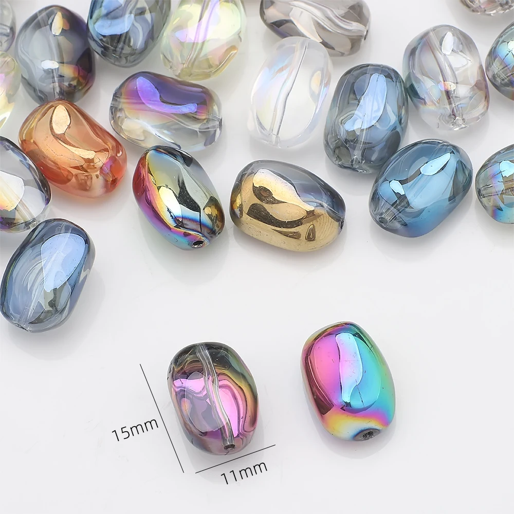 20 Pcs 11x15mm Irregular Shape Crystal Glass Loose Stone Beads For Handmade Bracelet Necklace Accessories Fashion Jewelry Making