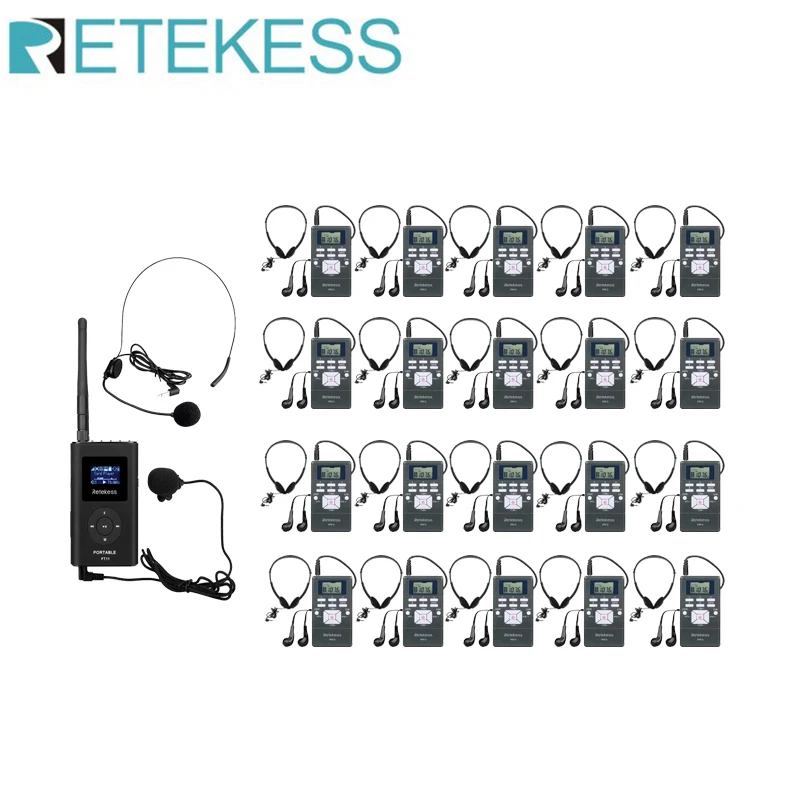 Retekess FM Transmitter FT11 20pc FM Radio Receiver PR13  Voice Transmission System For Meeting Simultaneous Interpretation Hajj