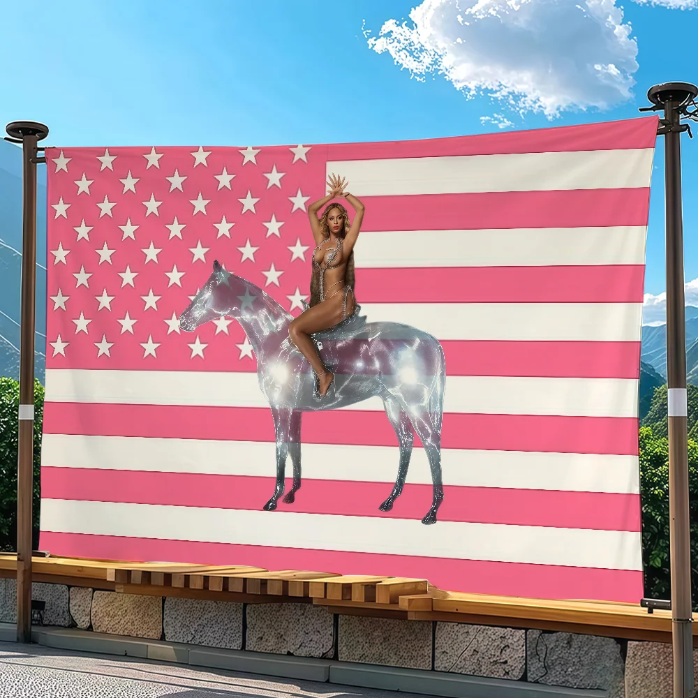 Singer B-BeyonceS Flag Tapestry Outdoor Party Bedroom Living Room Dormitory Decorative Themed Wall Hanging Banner Gift