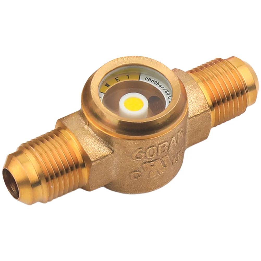 For Central AC Brass Sight Glass with 1/4 Inch Threaded Port for Cooling Agent Visibility and System Integrity