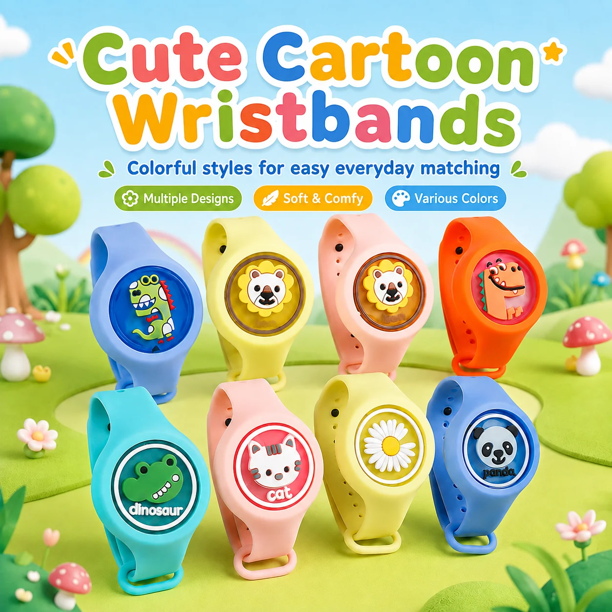 8pcs Cartoon-themed party watches, decorated with fun and cute animal patterns, ideal as classroom prizes, holiday gifts