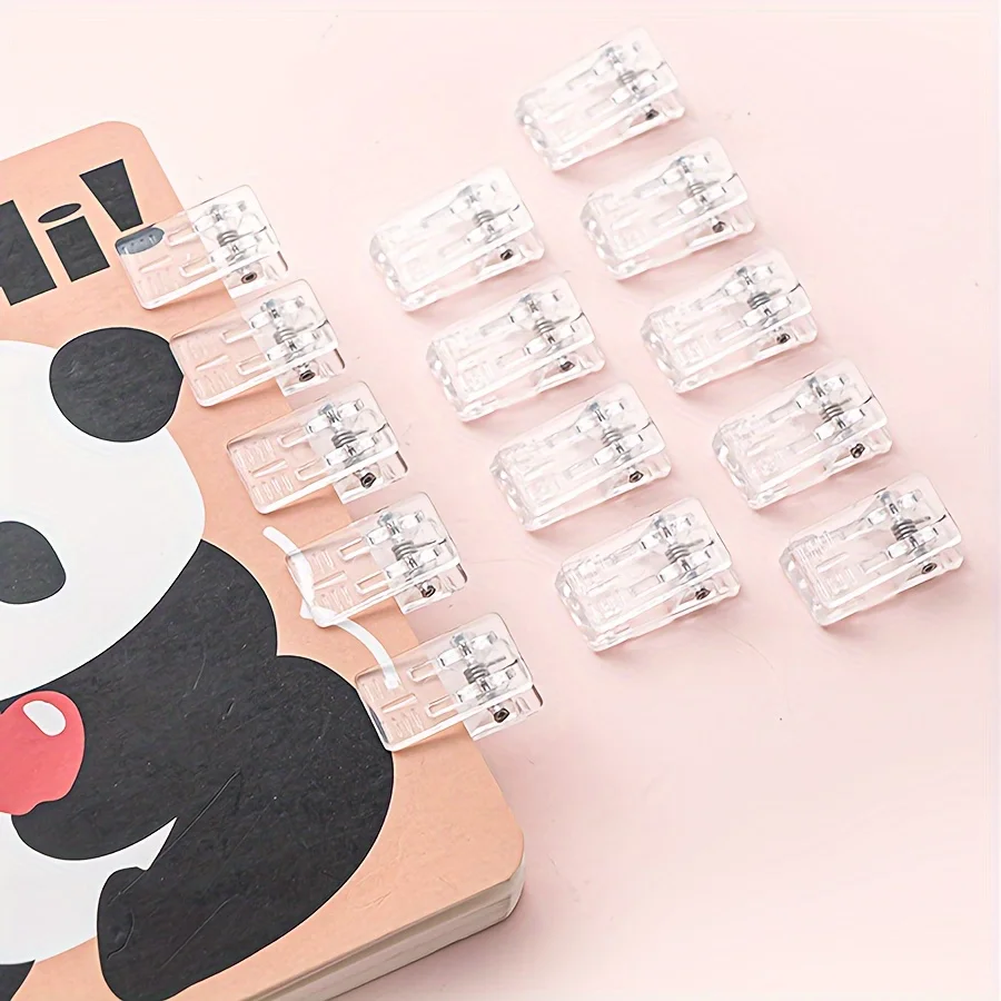 20pcs adjustable simple transparent clips, file data fixed clip storage - small, durable, reusable dovetail clips-office