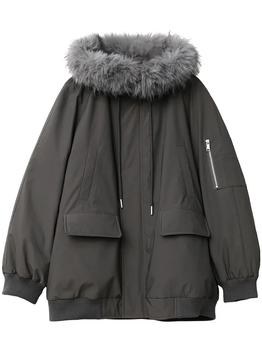 CHIC VEN Vrouwen Parka Losse Nieuwe Losse Kapmantel Werkkleding Vrouwelijke Jas Kantoor Dame Kleding Warme Dikke Herfst Winter 2024