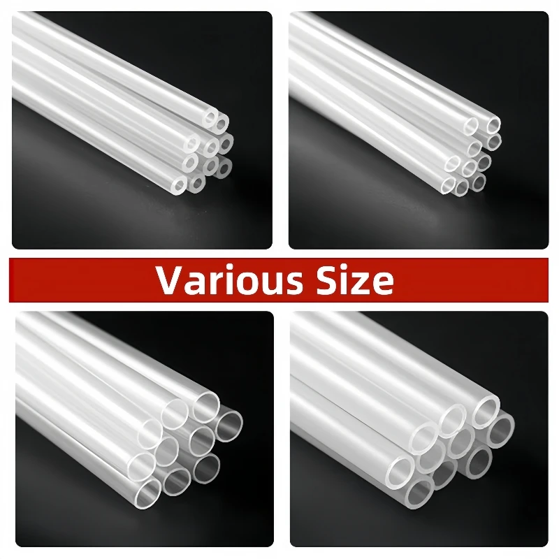 PP polypropylene transparent plastic pipe support tube hard tube round tube hollow tube suction tube clear plastic Pipe 100pcs