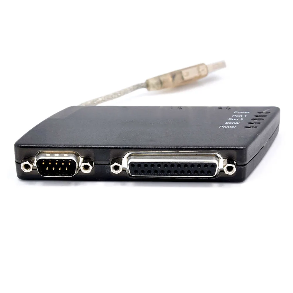 UPR-112 USB To COM Printer Adapter Parallel Port Serial + USB Hub Used Printer Port Industrial Control USB to 9-pin RS232 Mount