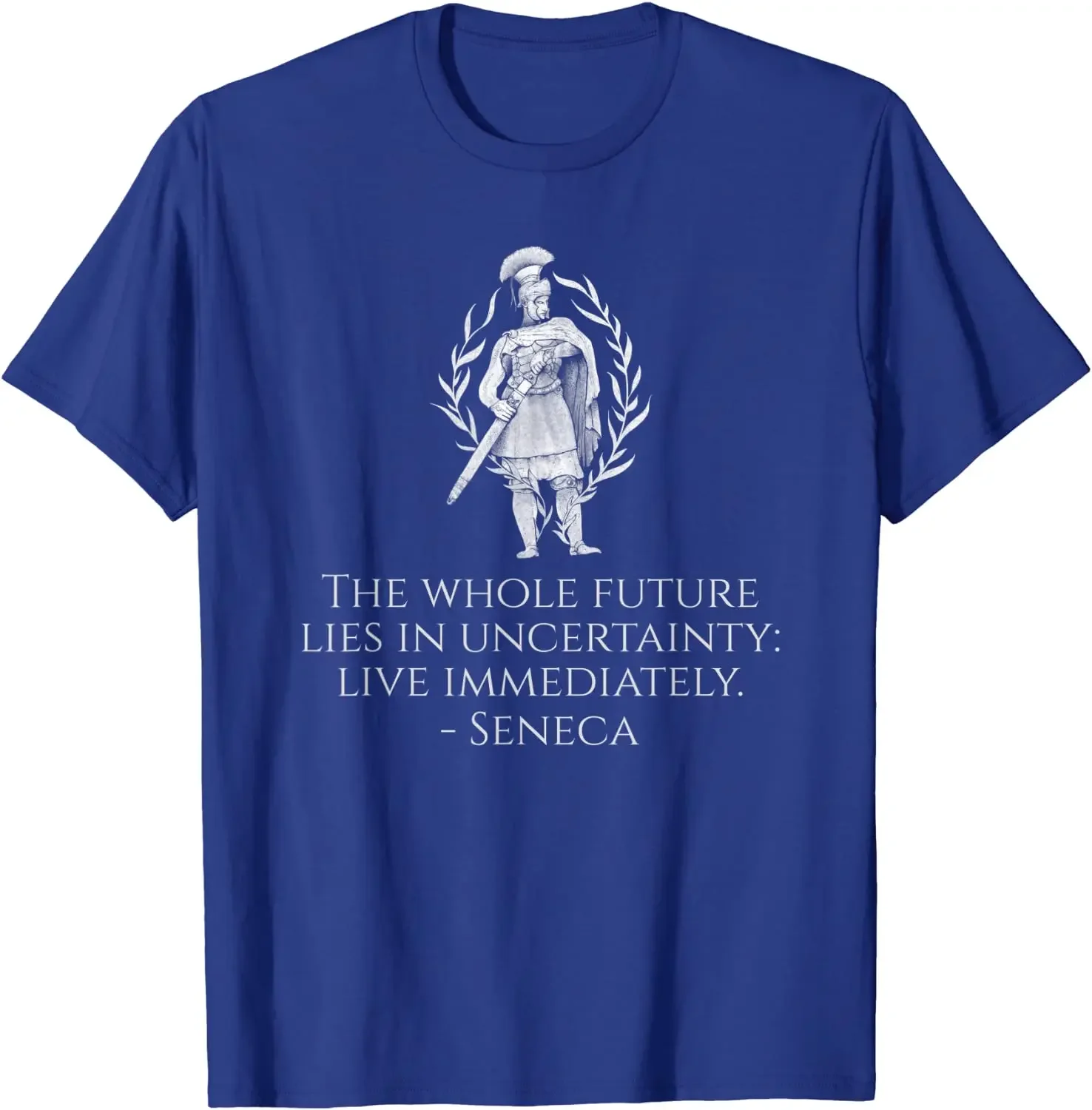 Motivational Seneca Quote On Life Ancient Roman Philosophy T Shirt New 100% Cotton Short Sleeve O-Neck T-shirt Casual Mens Top