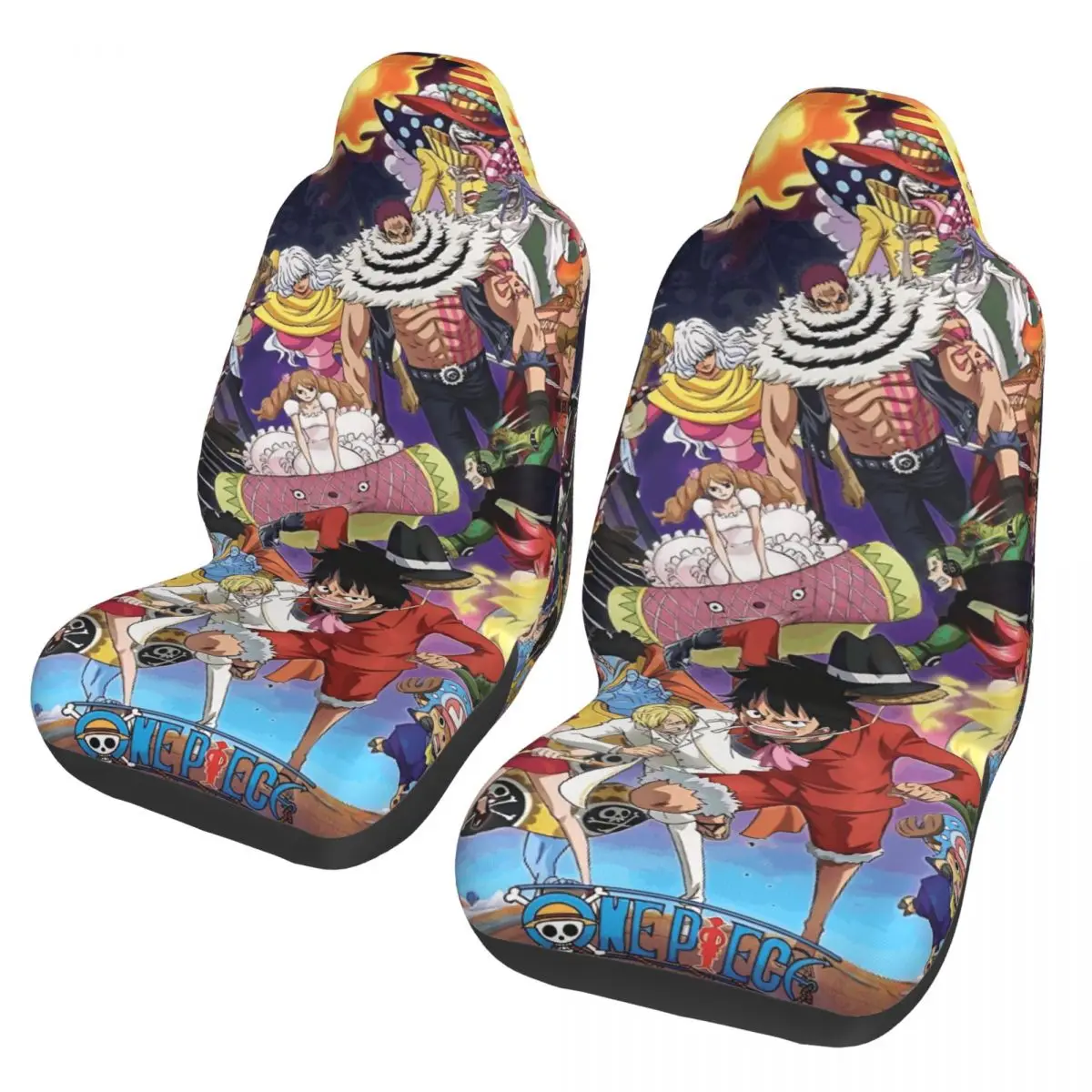 

One Piece Universal Car Seat Cover Protector Interior Accessories For SUV Luffy Manga Seat Cushion Polyester Seat Protector