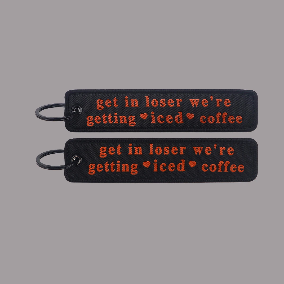 

1pcs Get In Loser Quotation Embroidered Keychain Keys Tag For Car Motorcycles Keyring Pendant Keys Holder Accessories Gifts