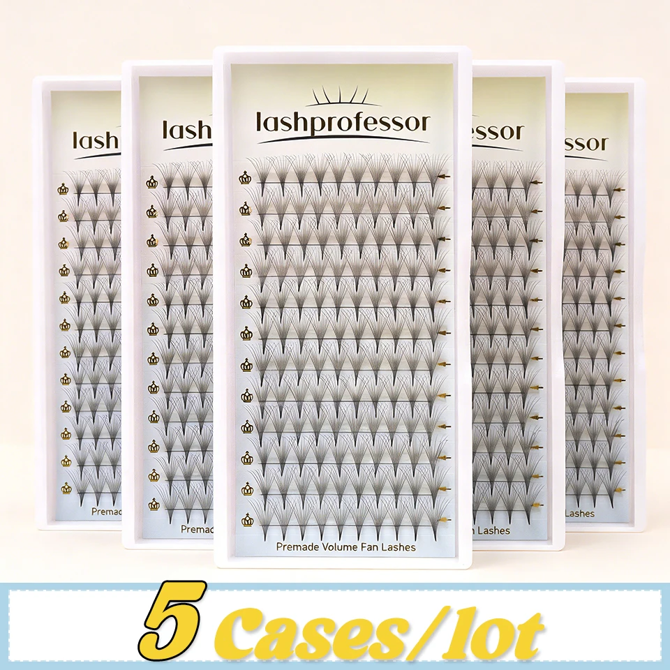 Lashprofessor 5 Cajas de Pestañas Premoldeadas Volumen XL, Base Puntiaguda, Imitación Visón, 3D 5D 8D 10D 30D 40D, Volumen Ruso Listas