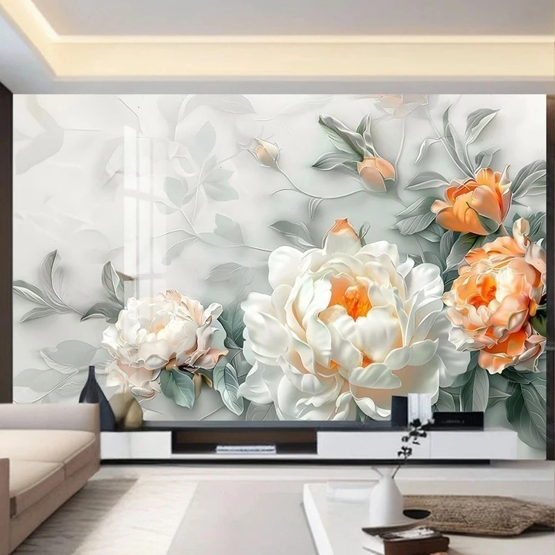 Modern Flower Art Decor Wallpaper Custom Size Mural Living Room Bedroom Background Painting Home Improvement Building Supplies