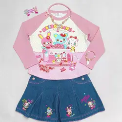 Autumn New Japanese Cute Cartoon Long Sleeves Undershirts Fairycore Y2k Aesthetic Short Graphic T Shirts Sweet Girl Crop Top