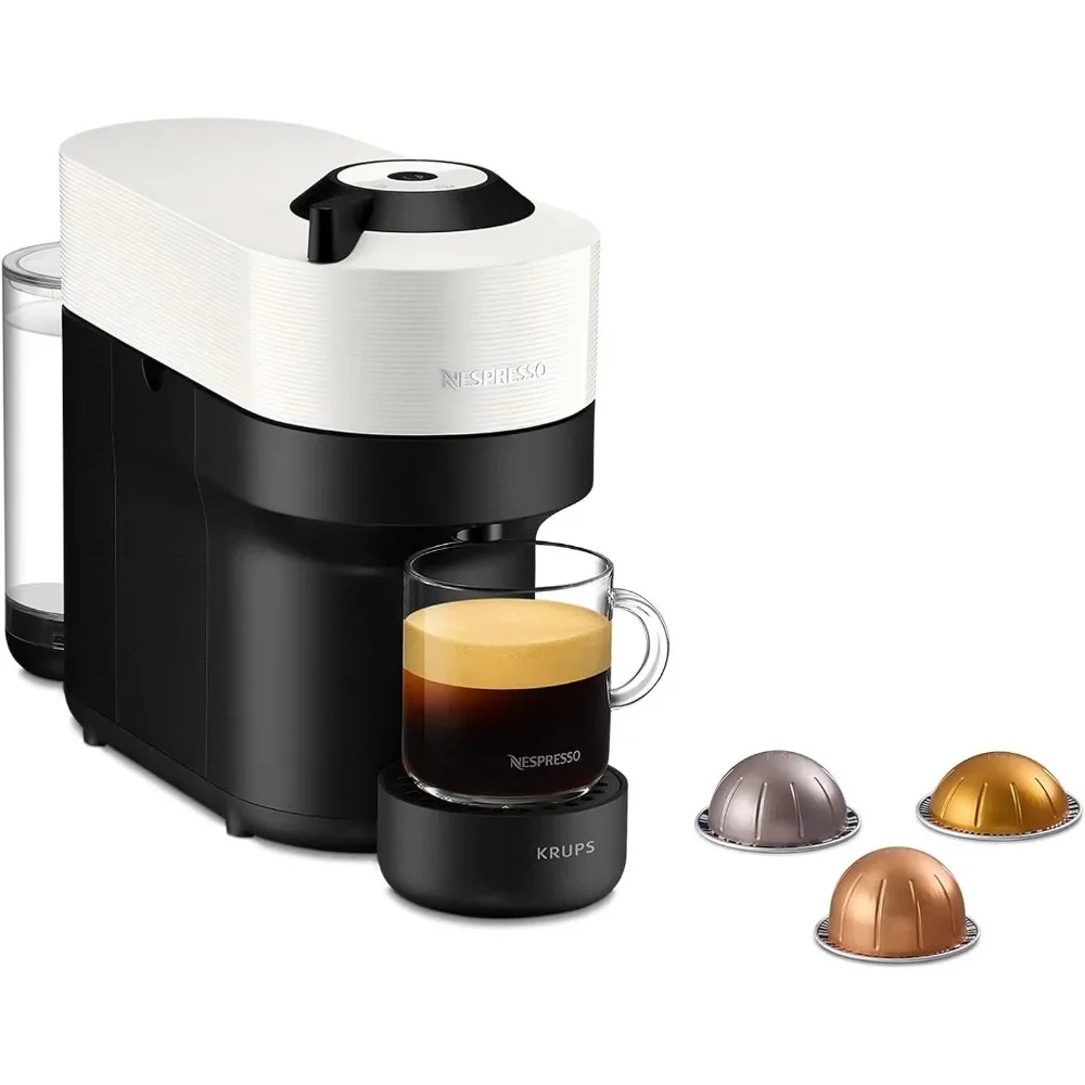 Krups Nespresso XN9201 Vertuo Pop, Cafetera de cápsulas, Máquina de café expreso, 4 Tamaños tazas, Tecnología Centrifusion, 35 p