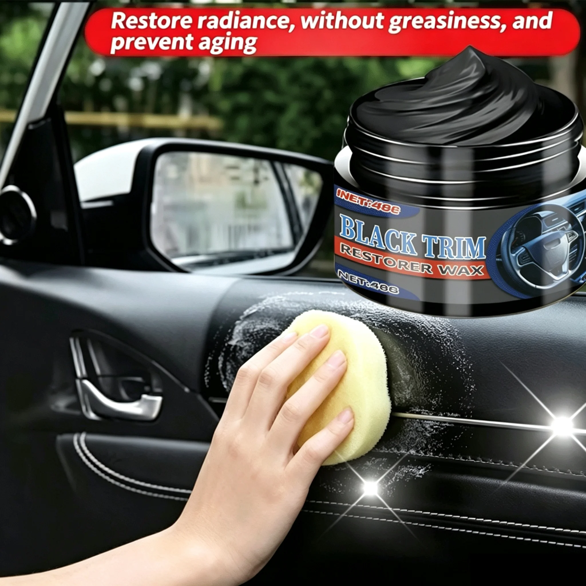 48ml Car Tire Retreading Wax Tire Shine Coating Long Lasting Stain Remover Cleaner Cars Tire Maintenance Accessories